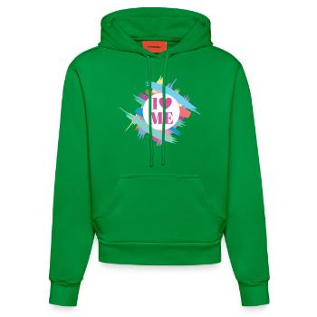 I Love Me Selbstvertrauen Ich Liebe Mich Herz - Organic Fitted Hoodie Made in EU - City Green - Vorne