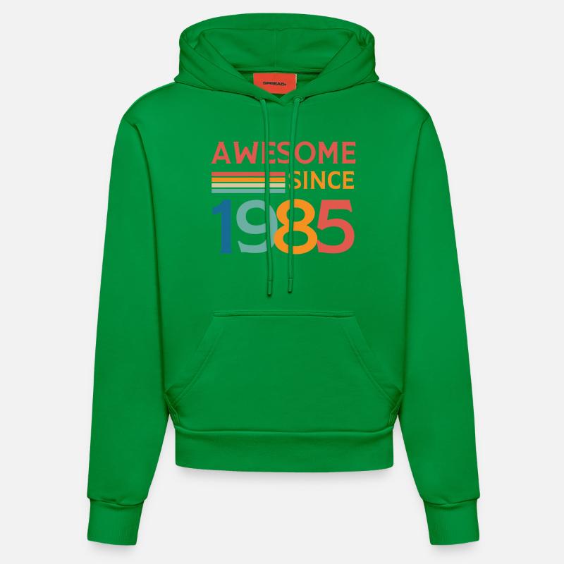 Awesome since 1985 - Sweat à capuche bio ajusté fabriqué en UE - City Green