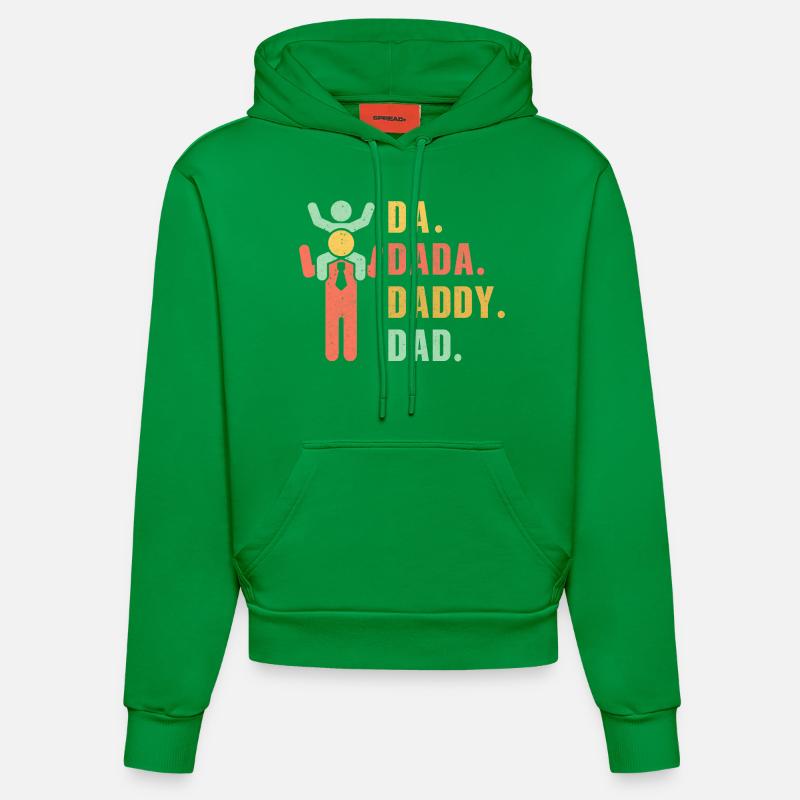 Papa Dada Papa - Sweat à capuche bio ajusté fabriqué en UE - City Green