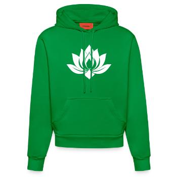 Weiße Seerose - Organic Fitted Hoodie Made in EU - City Green - Vorne