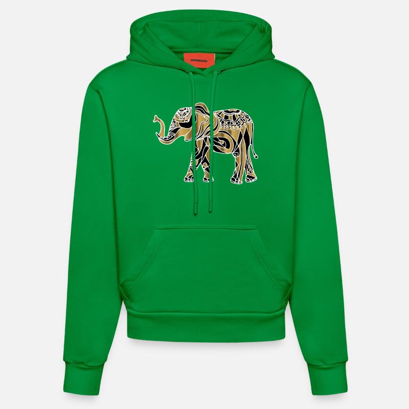 Éléphant - Sweat à capuche bio ajusté fabriqué en UE - City Green