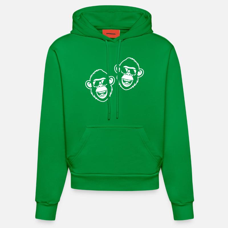 Singe Drôle Cool - Sweat à capuche bio ajusté fabriqué en UE - City Green