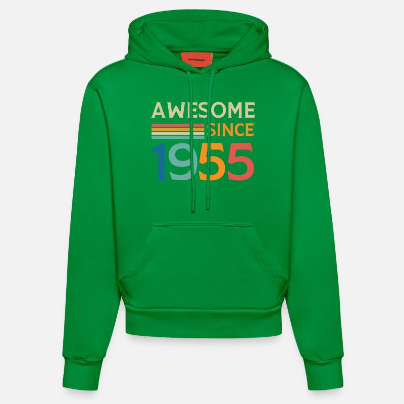 Awesome since 1955 - Sweat à capuche bio ajusté fabriqué en UE - City Green