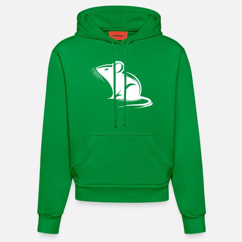 Dessin de petite souris mignonne - Sweat à capuche bio ajusté fabriqué en UE - City Green