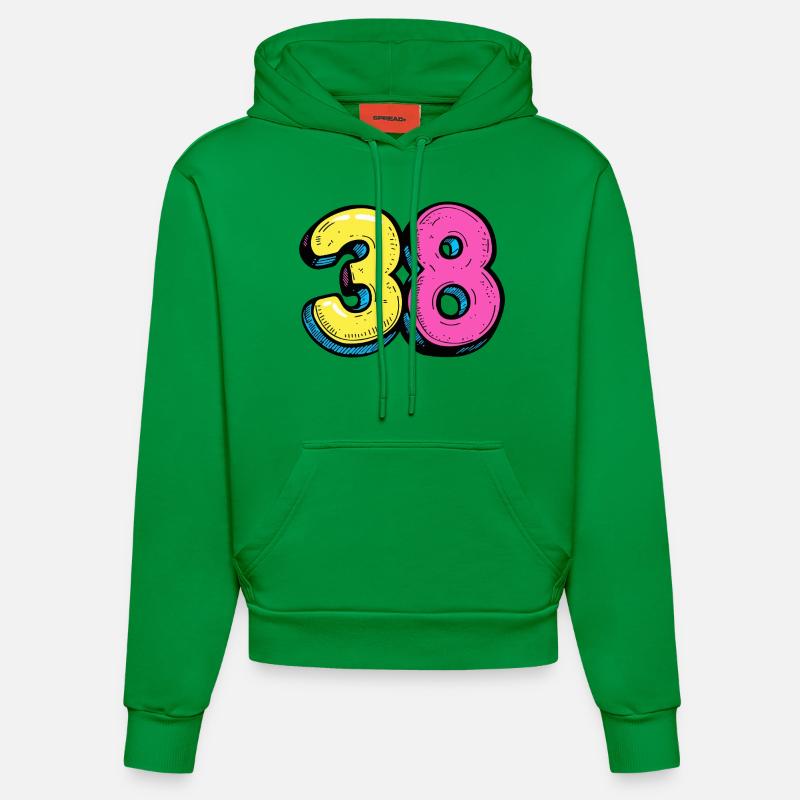 Bande dessinée à 38 chiffres - Sweat à capuche bio ajusté fabriqué en UE - City Green