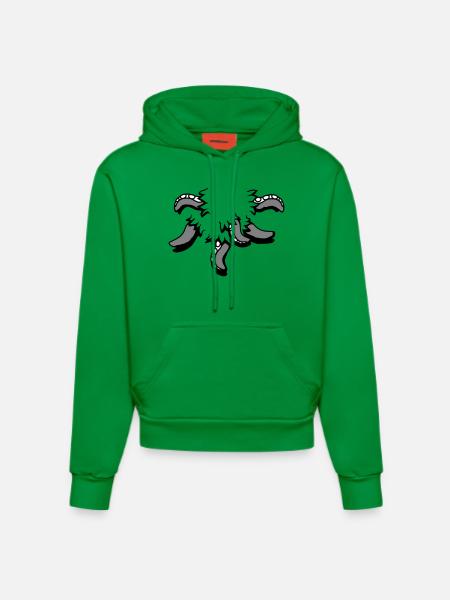 Tentakel, Octopus, Monster, Verscheurd Shirt, Alien - Organic fitted hoodie made in EU - City Green