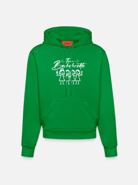 Bachelorette Team Mädels - Organic Fitted Hoodie Made in EU - City Green