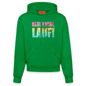 Don't cry, run! - Running, jogging, sports, runners - Organic Fitted Hoodie Made in EU - City Green - Front
