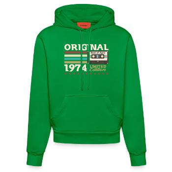 51ème Anniversaire Original Avril Millésime 1974 - Sweat à capuche bio ajusté fabriqué en UE - City Green - Devant