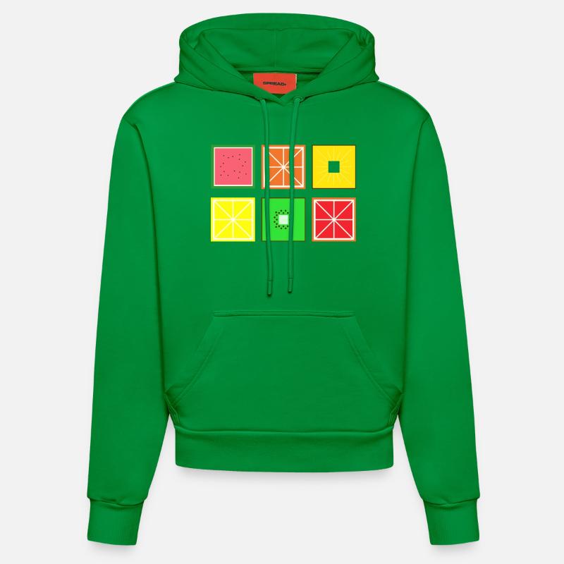 DIGITAL - FRUIT fruit Pixel - Sweat à capuche bio ajusté fabriqué en UE - City Green