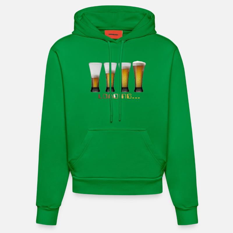 tshirt loading beers by customstyle - Sweat à capuche bio ajusté fabriqué en UE - City Green