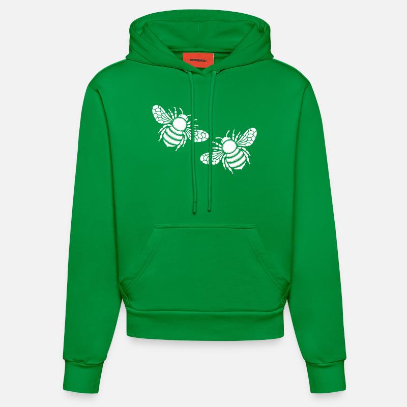 Abeille 2 - Sweat à capuche bio ajusté fabriqué en UE - City Green