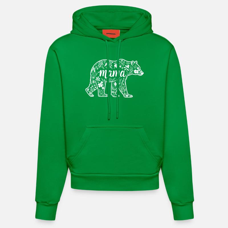 mama bear - maman ourse - Sweat à capuche bio ajusté fabriqué en UE - City Green