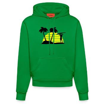surfing - Organic Fitted Hoodie Made in EU - City Green - Vorne