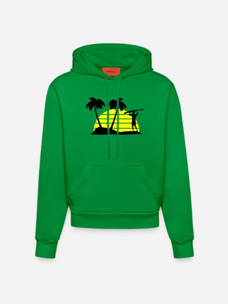 surfing - Organic Fitted Hoodie Made in EU - City Green