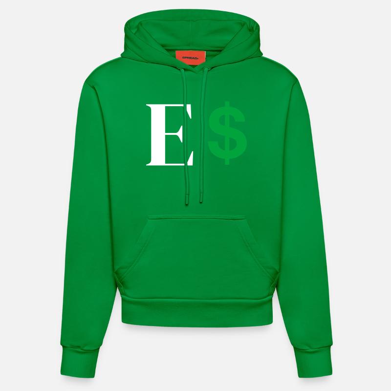 Lettre e dollar - Sweat à capuche bio ajusté fabriqué en UE - City Green