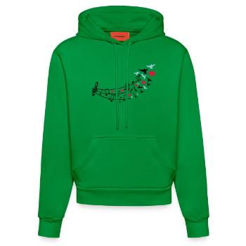 love_music_noten2 - Organic Fitted Hoodie Made in EU - City Green - Vorne