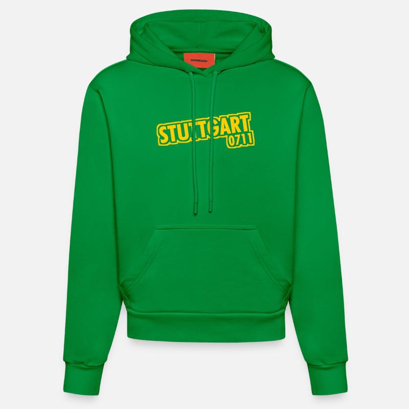 Stuttgart - 0711 - Indicatif régional - Bade-Wurtemberg - Sweat à capuche bio ajusté fabriqué en UE - City Green