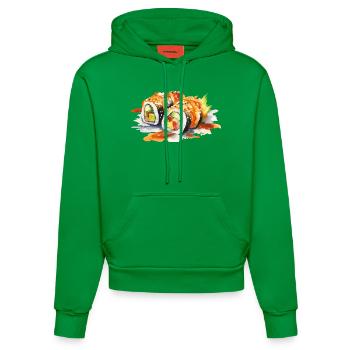 Sushi - Organic Fitted Hoodie Made in EU - City Green - Vorne