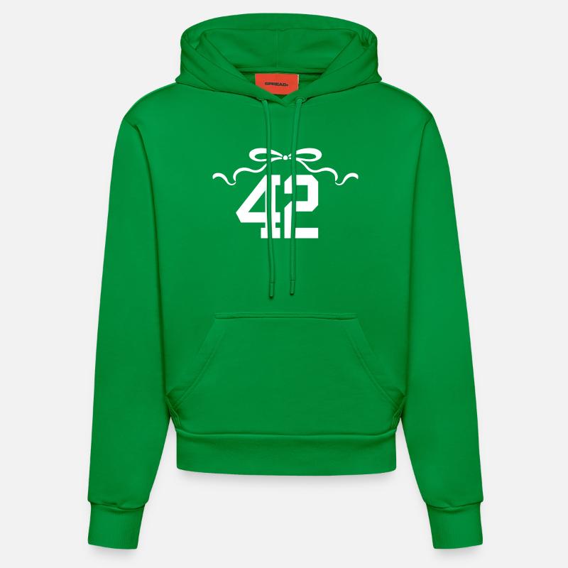 Numéro 42 noeud - 42e anniversaire - Sweat à capuche bio ajusté fabriqué en UE - City Green