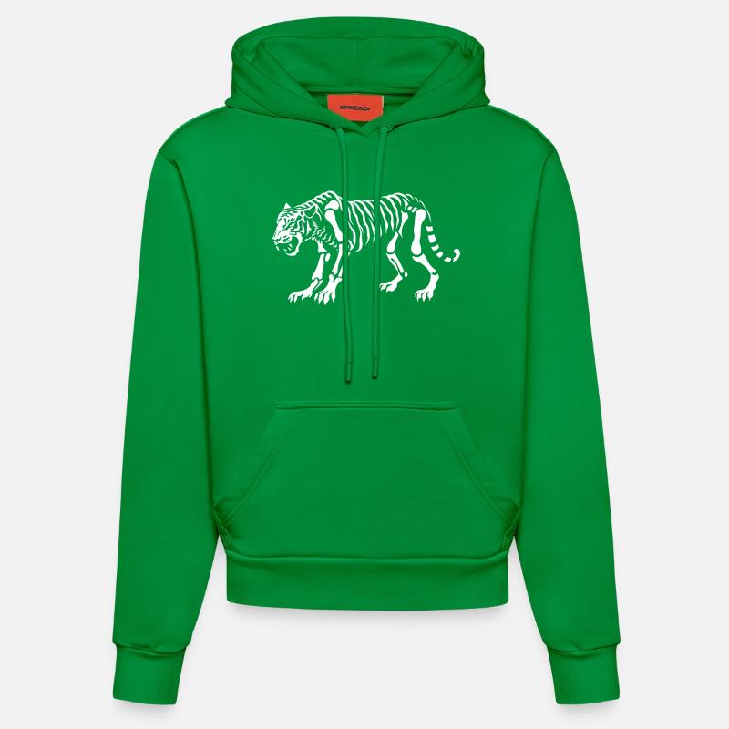 Squelette de tigre - Sweat à capuche bio ajusté fabriqué en UE - City Green