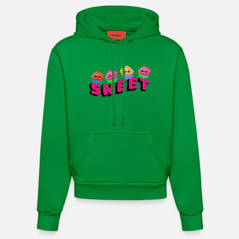 Cupcakes mignons - Sweat à capuche bio ajusté fabriqué en UE - City Green