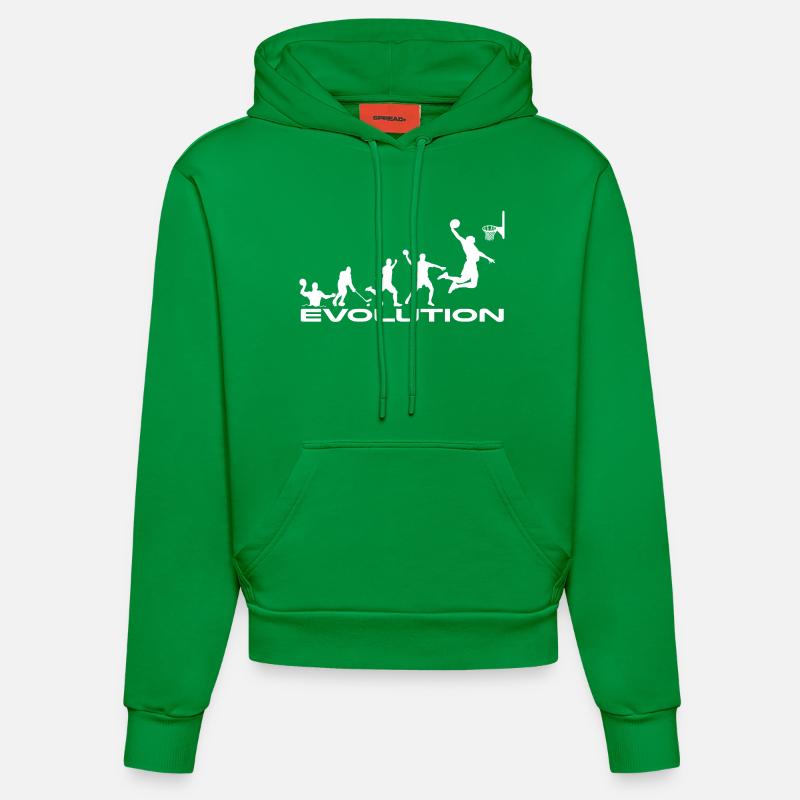 évolution de basket-ball - Sweat à capuche bio ajusté fabriqué en UE - City Green