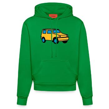 voiture - Sweat à capuche bio ajusté fabriqué en UE - City Green - Devant