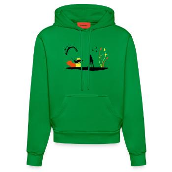 Kitesurfen - Organic Fitted Hoodie Made in EU - City Green - Vorne