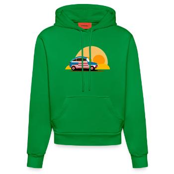 into the sunset - Organic Fitted Hoodie Made in EU - City Green - Front