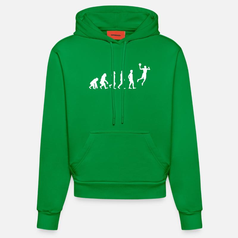 Basketball Evolution! - Sweat à capuche bio ajusté fabriqué en UE - City Green