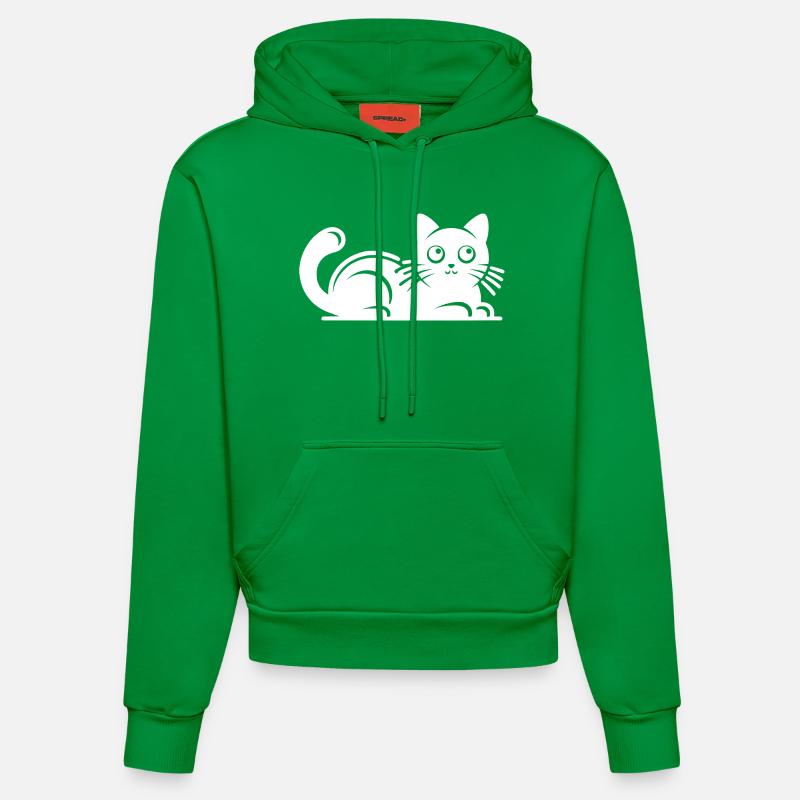 Ronronnement Chat Câlin Dessin - Sweat à capuche bio ajusté fabriqué en UE - City Green