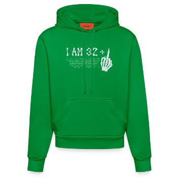 J’ai 32 ans et majeur - 33e anniversaire - Sweat à capuche bio ajusté fabriqué en UE - City Green - Devant