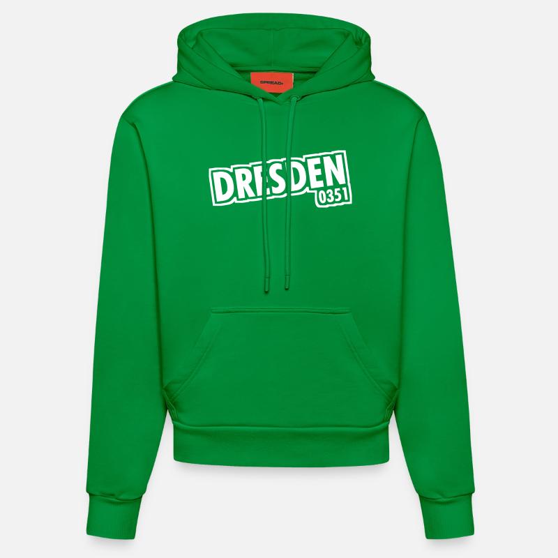 Dresde - 0351 - Indicatif régional - Saxe - Sweat à capuche bio ajusté fabriqué en UE - City Green
