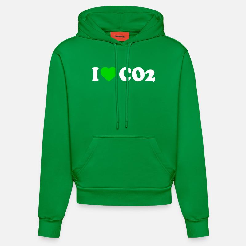 I love co2 - Sweat à capuche bio ajusté fabriqué en UE - City Green