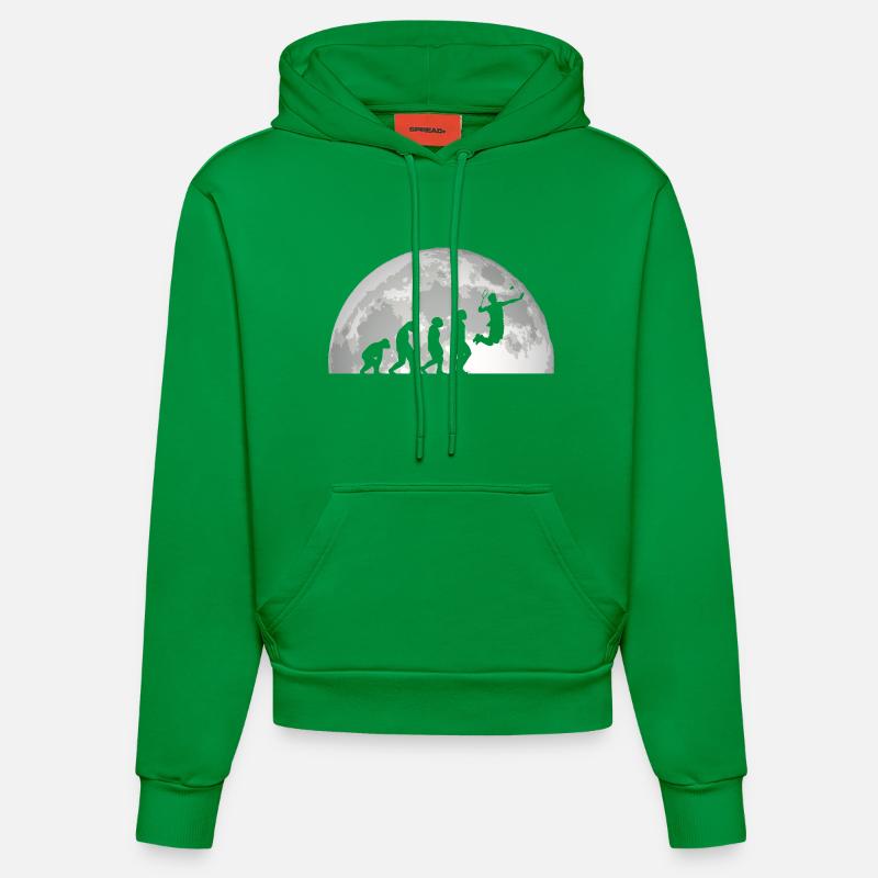 Federball Evolution Badminton - Sweat à capuche bio ajusté fabriqué en UE - City Green