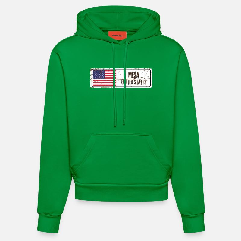 Mesa Drapeau des États-Unis - Sweat à capuche bio ajusté fabriqué en UE - City Green