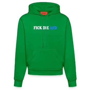 Fick die afd - Organic Fitted Hoodie Made in EU - City Green - Vorne