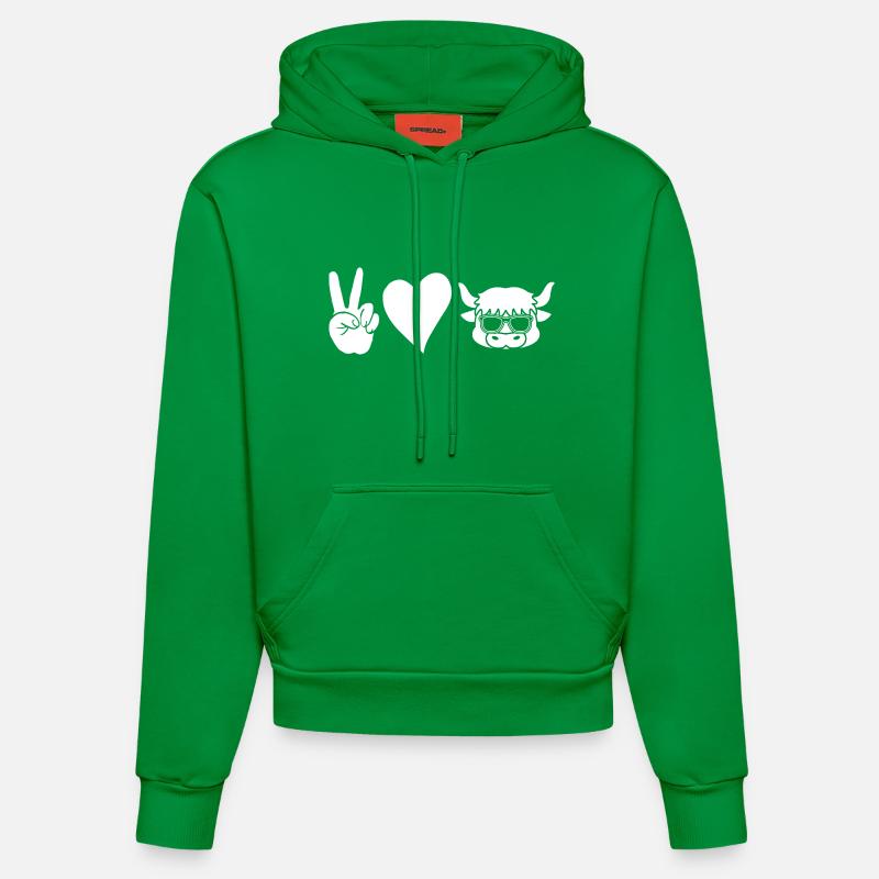 Bovins de buffle Bœufs - Sweat à capuche bio ajusté fabriqué en UE - City Green