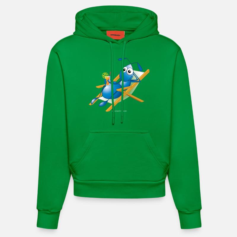 Ant in a deck chair - Sweat à capuche bio ajusté fabriqué en UE - City Green