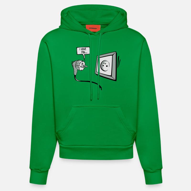 I love you - Sweat à capuche bio ajusté fabriqué en UE - City Green