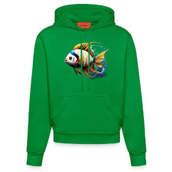 Angelfish - Organic Fitted Hoodie Made in EU - City Green - Front