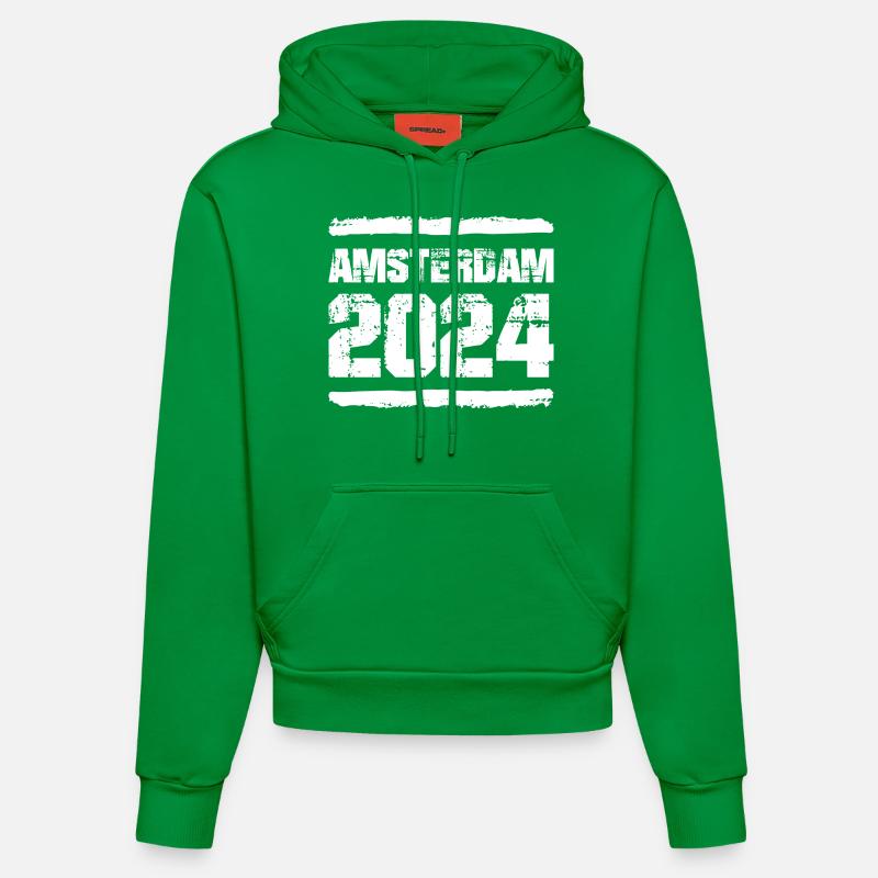 L’équipe d’Amsterdam 2024 - Sweat à capuche bio ajusté fabriqué en UE - City Green