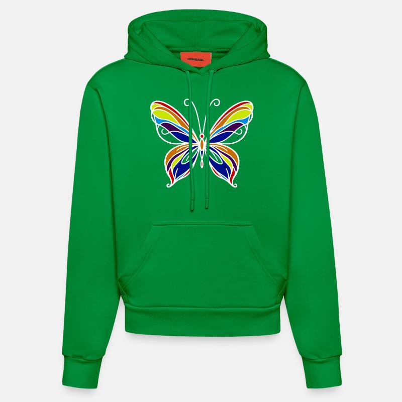 Papillon - Sweat à capuche bio ajusté fabriqué en UE - City Green