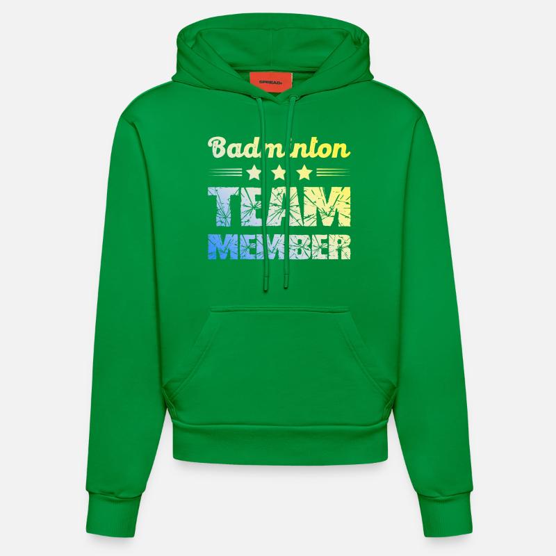 Équipe de badminton - Sweat à capuche bio ajusté fabriqué en UE - City Green