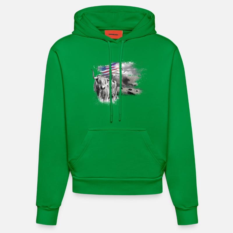 kl_linedance24a - Sweat à capuche bio ajusté fabriqué en UE - City Green