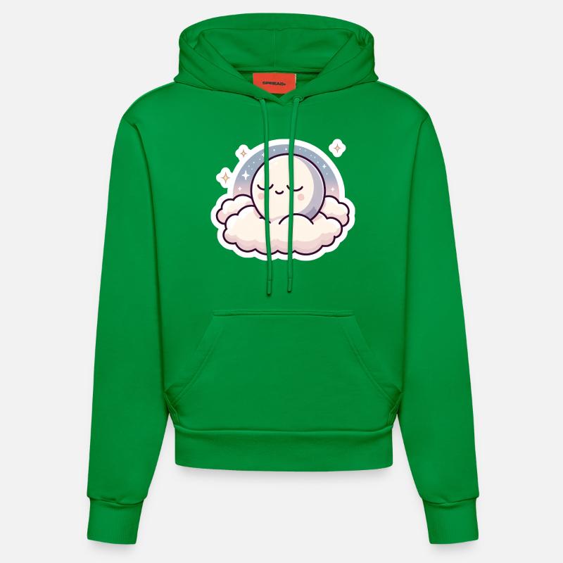 Lune endormie - Sweat à capuche bio ajusté fabriqué en UE - City Green