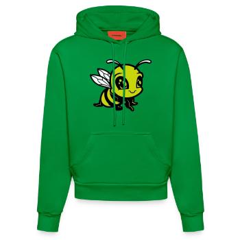 biene hummel comic - Organic Fitted Hoodie Made in EU - City Green - Vorne