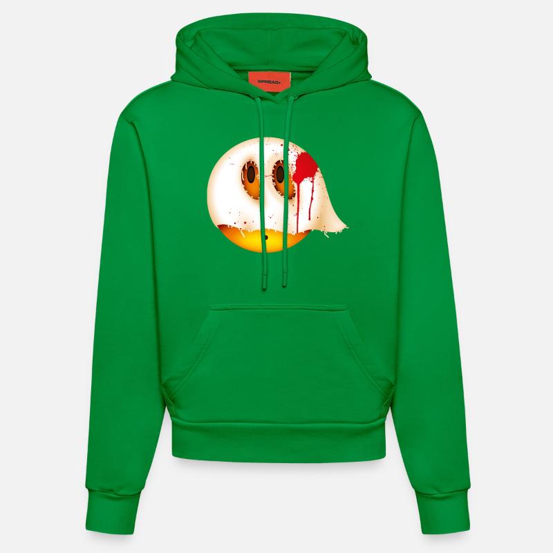 Smiley Glossy Bloody Ghost - Sweat à capuche bio ajusté fabriqué en UE - City Green