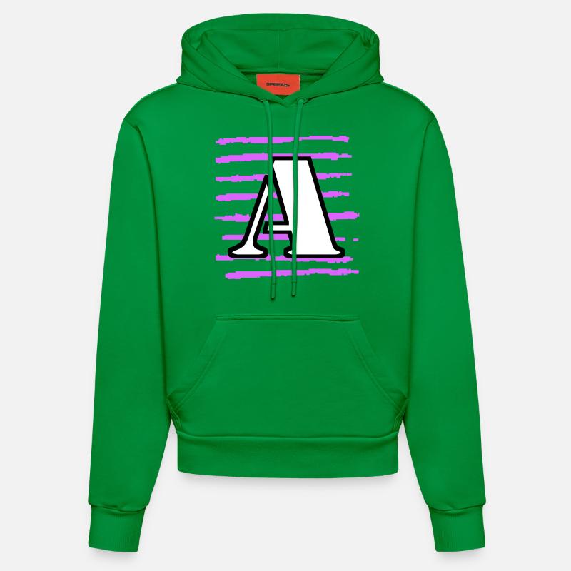 noir blanc violet rayé a - Sweat à capuche bio ajusté fabriqué en UE - City Green